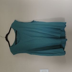 2X Bryn Walker Linen top sea greenish blue top.